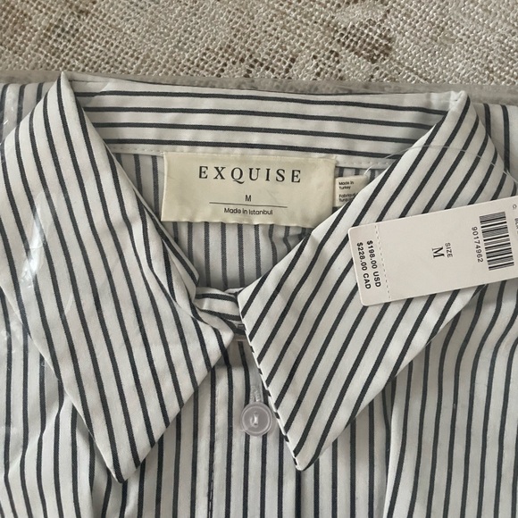 Anthropologie Pinstripe Button Front Dress - Picture 8 of 9